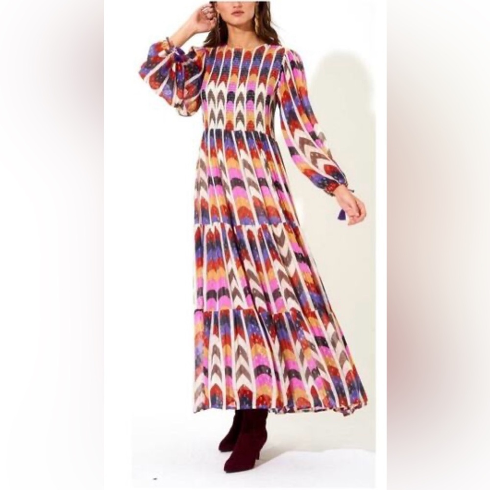 Oliphant Vibrant Long Sleeve Maxi Dress